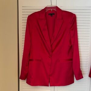 INC International Concepts Satin Red Blazer - Great for Holiday Parties